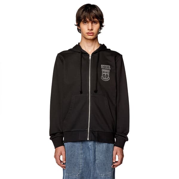 Diesel Sweatshirt Med Fuld Lynlås Ginn K10 Sort XL Mand