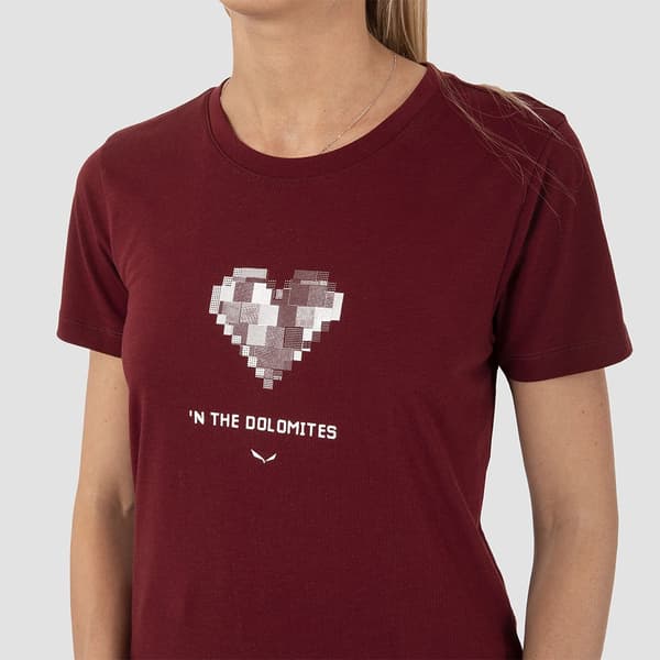 Salewa Kortärmad T-shirt Pure Heart Dry Röd S Kvinna