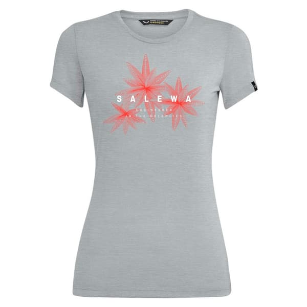 Salewa Kortärmad T-shirt Lines Graphic Grå XS Kvinna