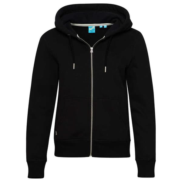 Superdry Sweatshirt Med Fuld Lynlås Essential Logo Sort M Kvinde