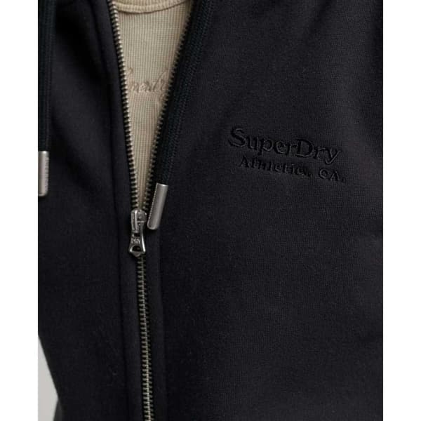Superdry Sweatshirt Med Fuld Lynlås Essential Logo Sort M Kvinde
