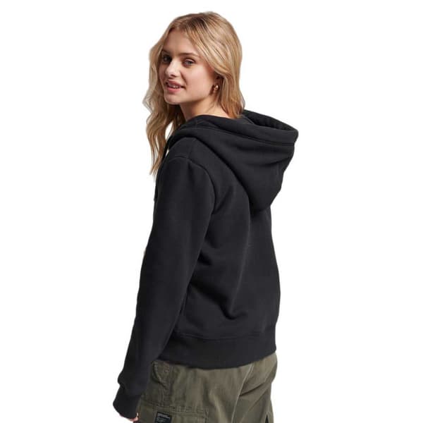 Superdry Sweatshirt Med Fuld Lynlås Essential Logo Sort M Kvinde