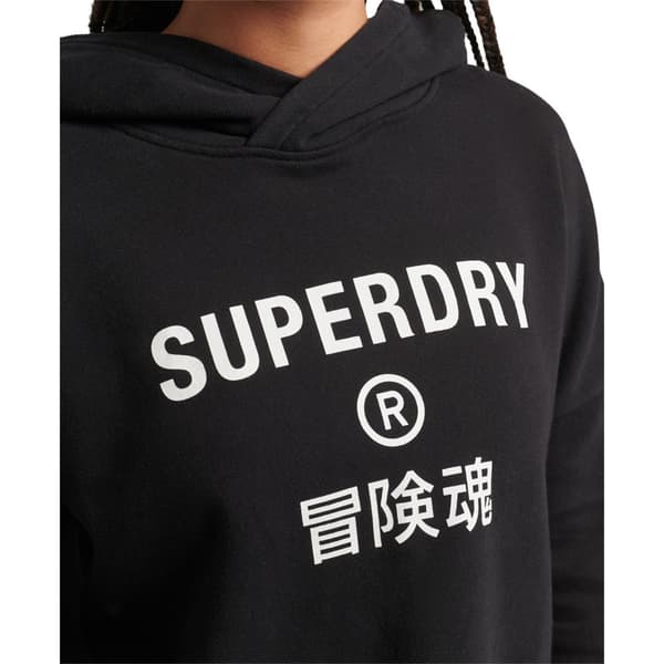 Superdry Luvtröja Code Core Sport Crop Box Svart XS Kvinna