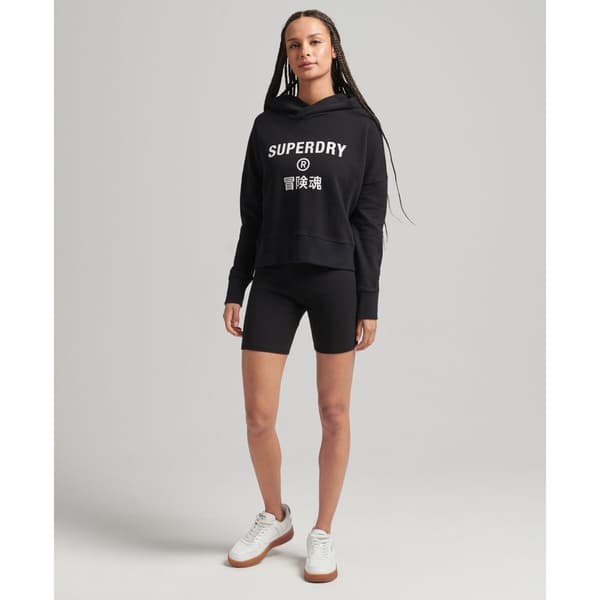 Superdry Luvtröja Code Core Sport Crop Box Svart XS Kvinna