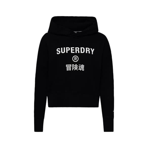 Superdry Luvtröja Code Core Sport Crop Box Svart XS Kvinna
