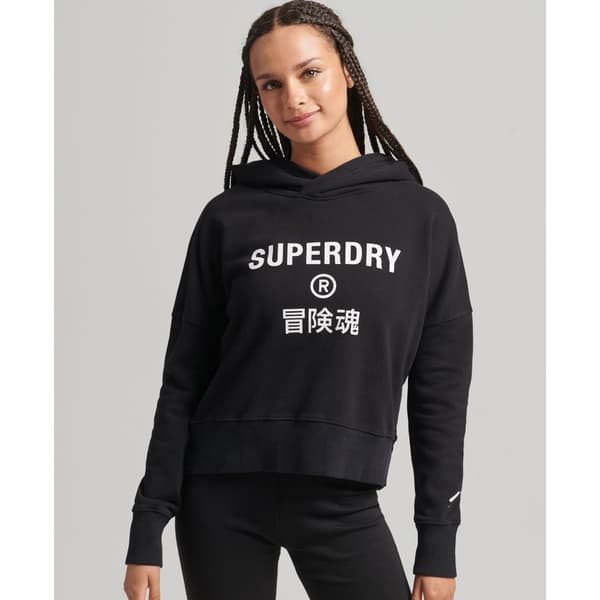 Superdry Luvtröja Code Core Sport Crop Box Svart XS Kvinna