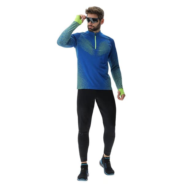 Uyn Langærmet T-shirt Running Exceleration Zip Up Blå M Mand