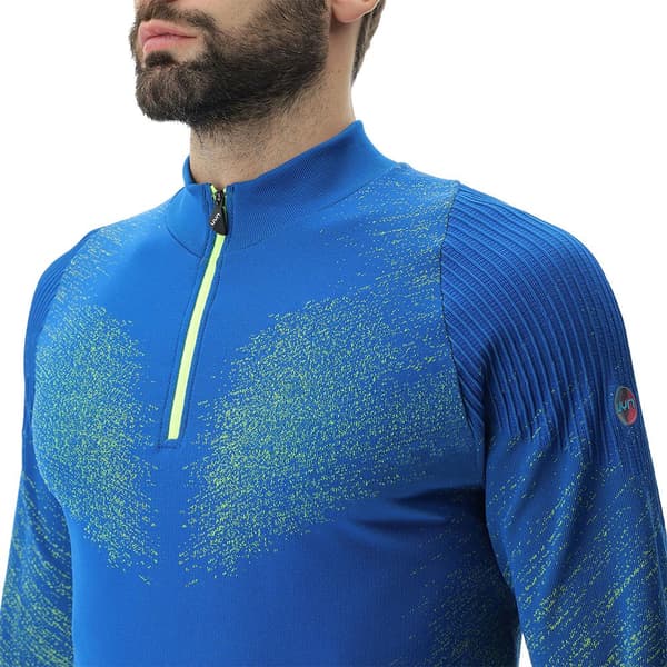 Uyn Langærmet T-shirt Running Exceleration Zip Up Blå M Mand