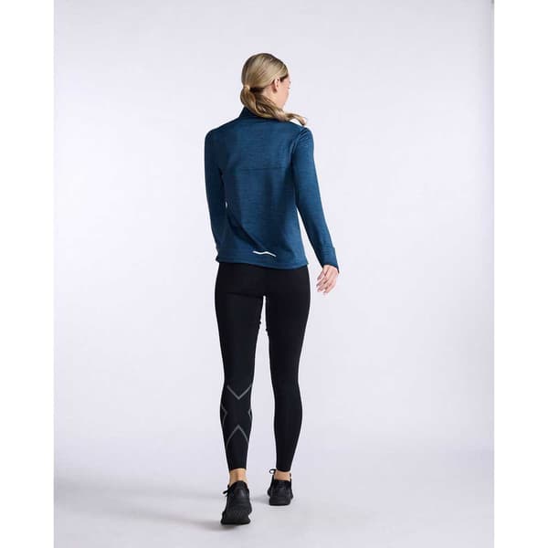 2xu T-shirt Med Halv Lynlås Ignition Blå XL Kvinde