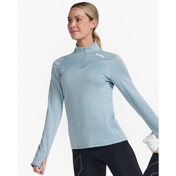 2xu T-shirt Med Halv Lynlås Ignition Grå XL Kvinde