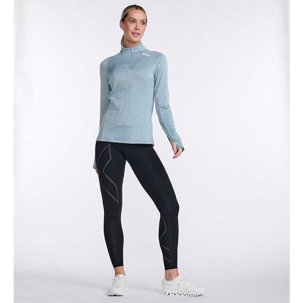 2xu T-shirt Med Halv Lynlås Ignition Grå XL Kvinde