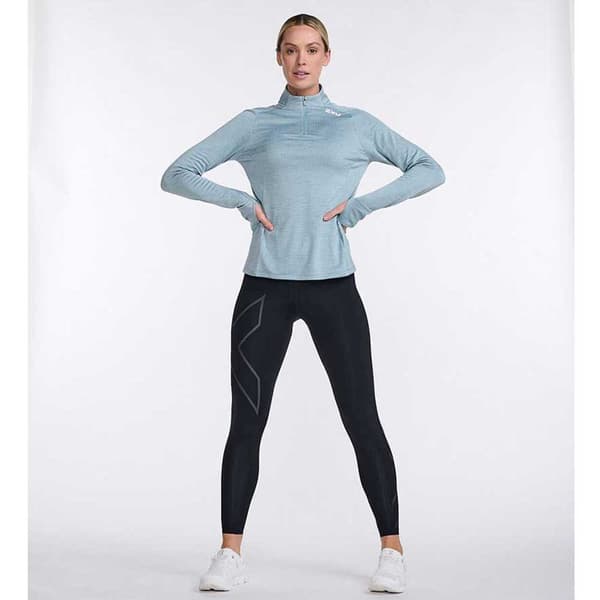 2xu T-shirt Med Halv Lynlås Ignition Grå XL Kvinde