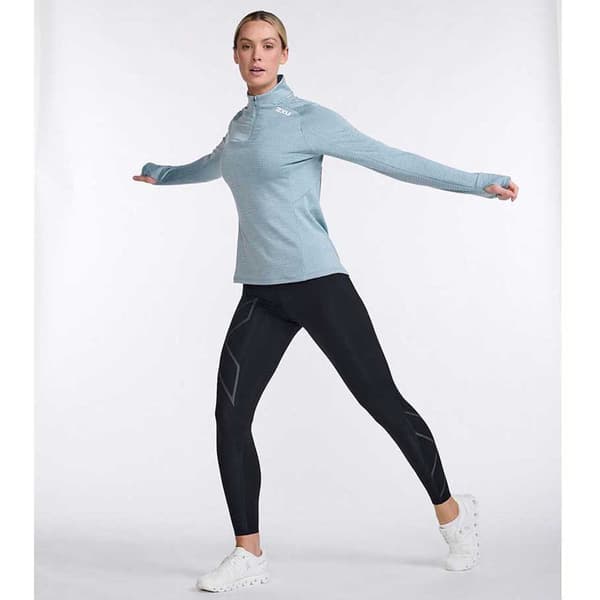 2xu T-shirt Med Halv Lynlås Ignition Grå XL Kvinde