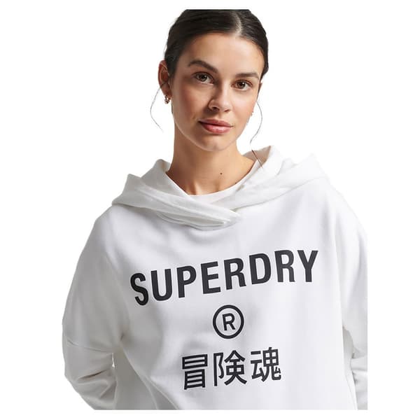 Superdry Luvtröja Code Core Sport Crop Box Vit S Kvinna
