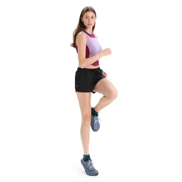 Icebreaker Hihaton T-paita Zone Knit Cropped Violetti M Nainen