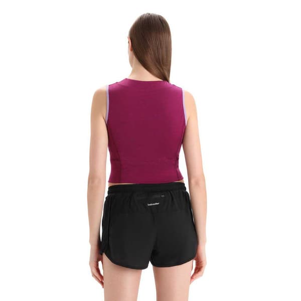 Icebreaker Hihaton T-paita Zone Knit Cropped Violetti M Nainen