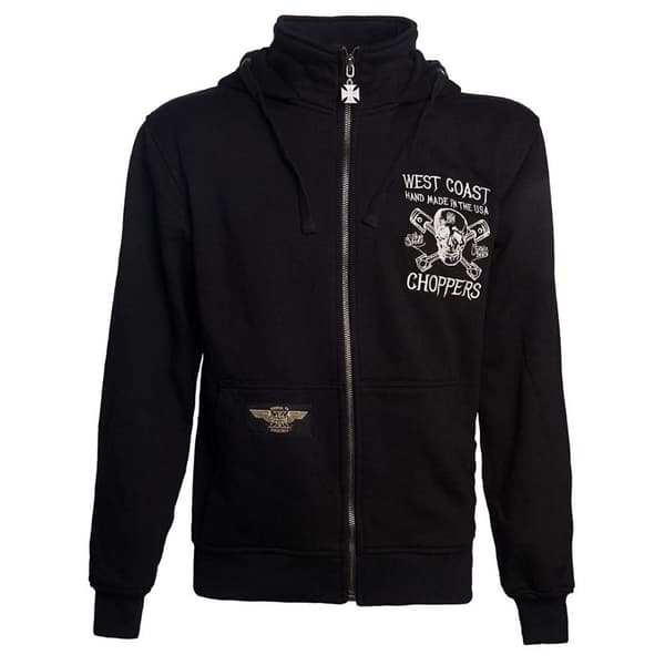 West Coast Choppers Sweatshirt Med Fuld Lynlås High Speed Sort 3XL Mand