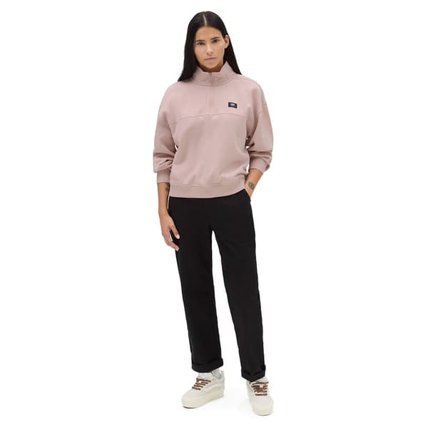 Vans Mock Neck Sweatshirt Leighton Flee Rosa S Kvinna
