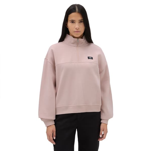Vans Mock Neck Sweatshirt Leighton Flee Rosa S Kvinna