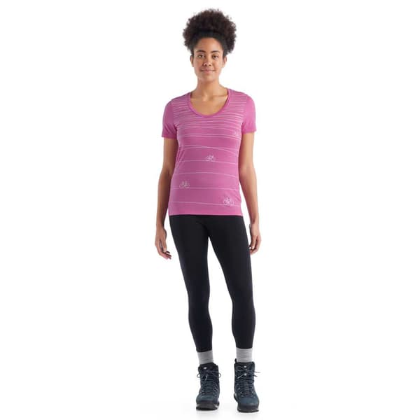 Icebreaker Lyhythihainen T-paita Tech Lite Ii Scoop Hill Sprint Merino Pinkki XS Nainen