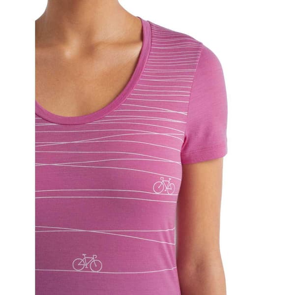Icebreaker Lyhythihainen T-paita Tech Lite Ii Scoop Hill Sprint Merino Pinkki XS Nainen