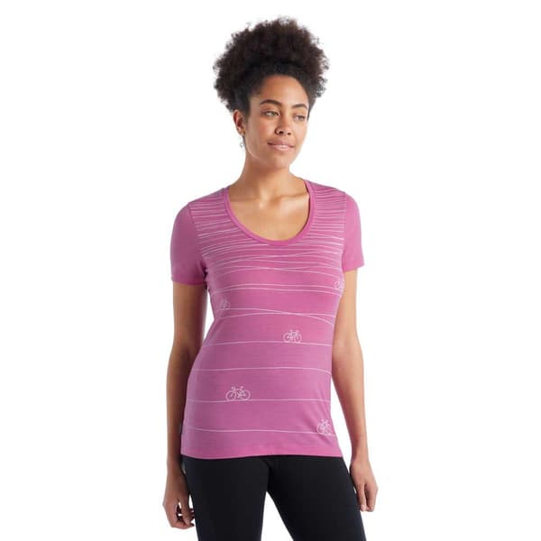 Icebreaker Lyhythihainen T-paita Tech Lite Ii Scoop Hill Sprint Merino Pinkki XS Nainen
