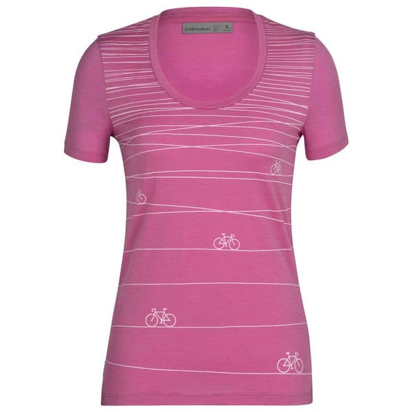 Icebreaker Lyhythihainen T-paita Tech Lite Ii Scoop Hill Sprint Merino Pinkki XS Nainen