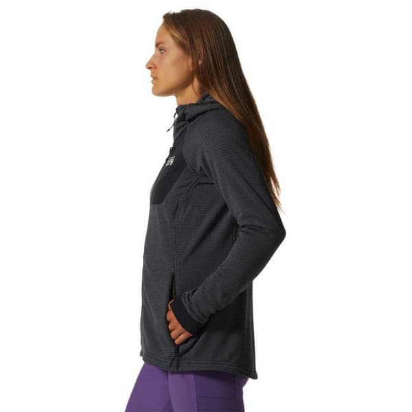 Mountain Hardwear Sweatshirt Med Full Dragkedja Power Grid Svart M Kvinna
