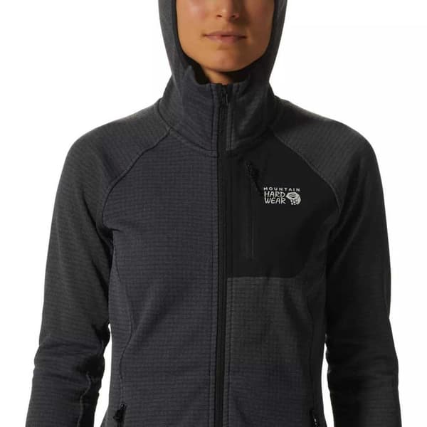 Mountain Hardwear Sweatshirt Med Full Dragkedja Power Grid Svart M Kvinna