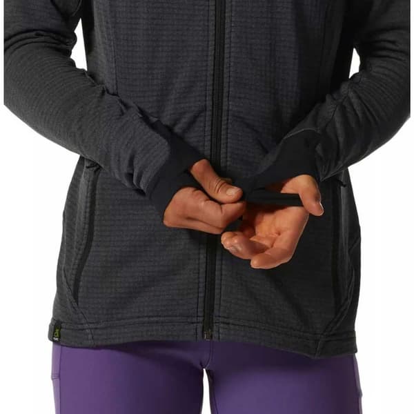 Mountain Hardwear Sweatshirt Med Full Dragkedja Power Grid Svart M Kvinna