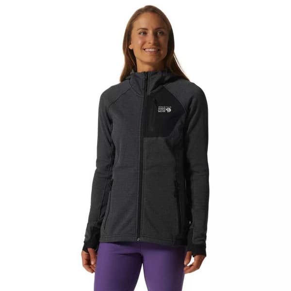 Mountain Hardwear Sweatshirt Med Full Dragkedja Power Grid Svart M Kvinna