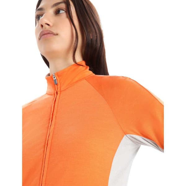 Icebreaker Sweatshirt Zone Knit Zip Orange M Kvinde