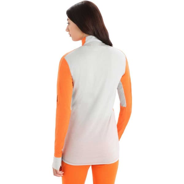 Icebreaker Sweatshirt Zone Knit Zip Orange M Kvinde