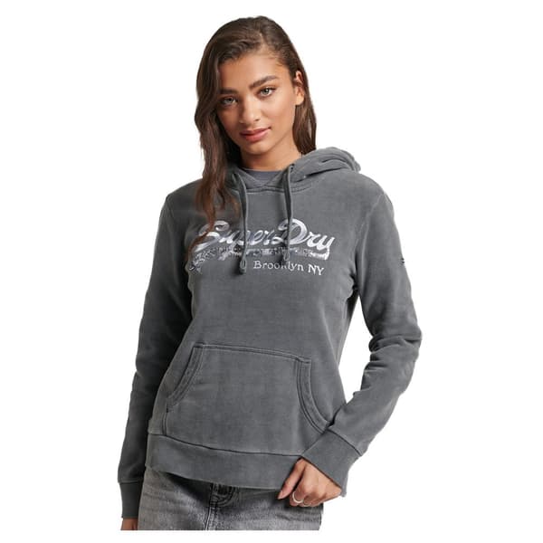 Superdry Huppari Vintage Logo Borough Harmaa XS Nainen