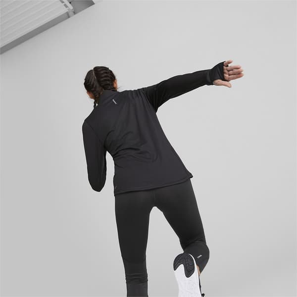 Puma Run Favorite Halv Lynlås Sweatshirt Sort M Kvinde