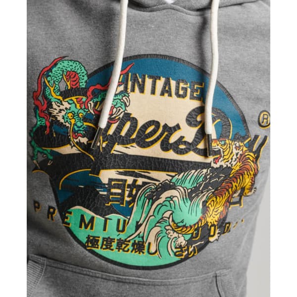 Superdry Luvtröja Japanese Vintage Logo Graphic Grå M Man
