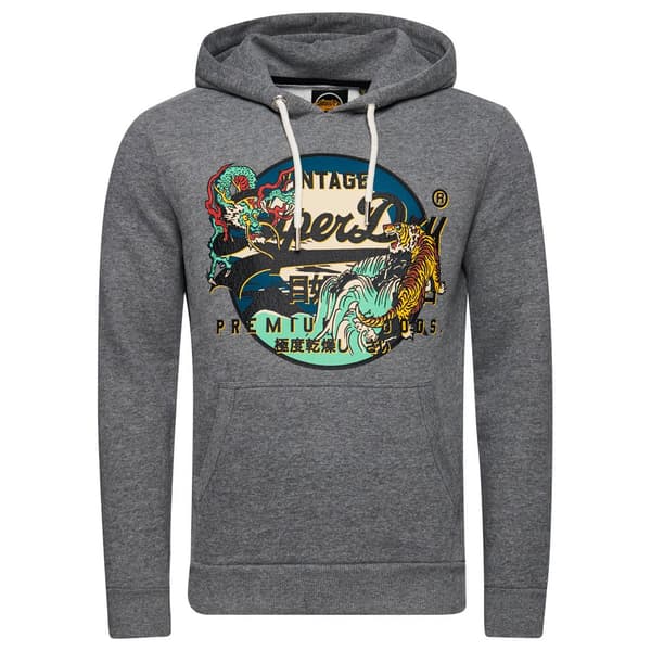 Superdry Luvtröja Japanese Vintage Logo Graphic Grå M Man