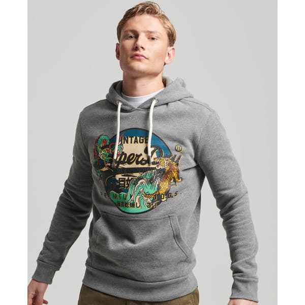 Superdry Luvtröja Japanese Vintage Logo Graphic Grå M Man