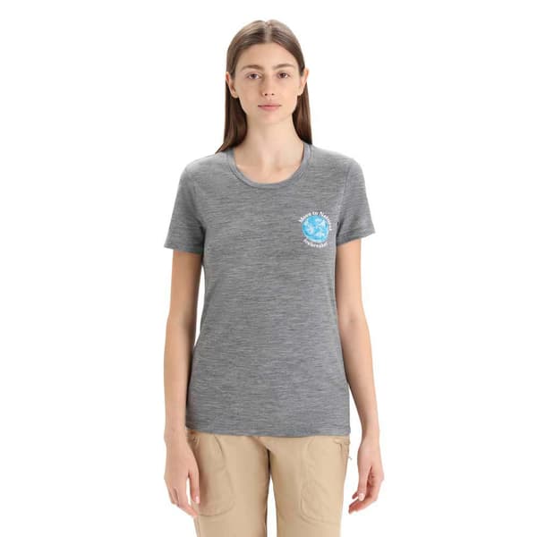 Icebreaker Kortærmet T-shirt Tech Lite Ii Earth Grå S Kvinde