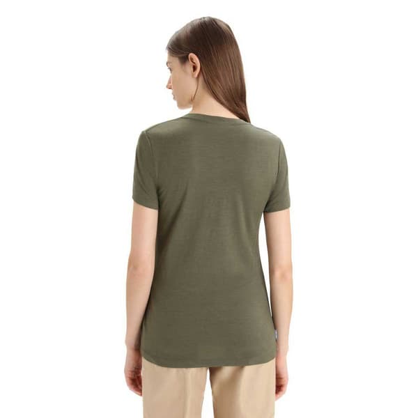 Icebreaker Kortärmad T-shirt Tech Lite Ii Scoop Shapes Merino Grönt S Kvinna