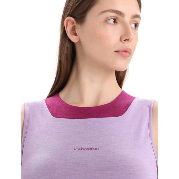Icebreaker Ärmlös T-shirt Zone Knit Cropped Lila XS Kvinna