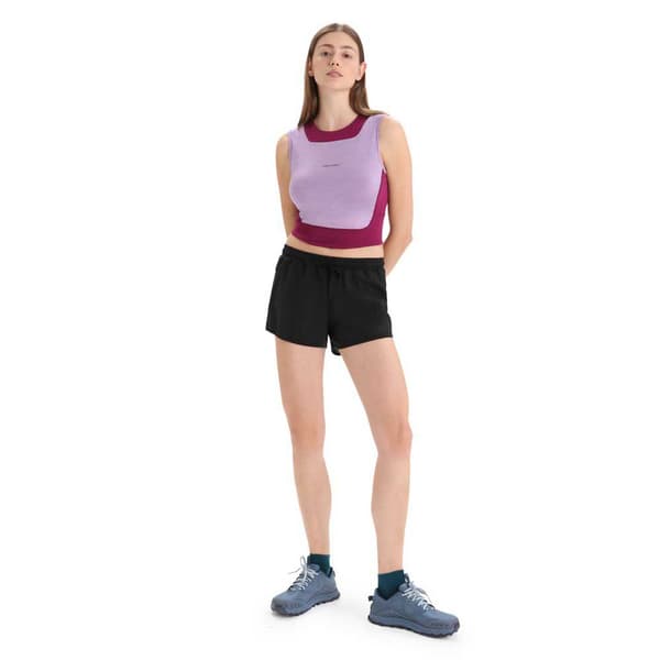 Icebreaker Ärmlös T-shirt Zone Knit Cropped Lila XS Kvinna