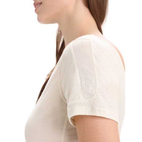 Icebreaker Kortärmad T-shirt Zoneknit™ Scoop Back Beige S Kvinna