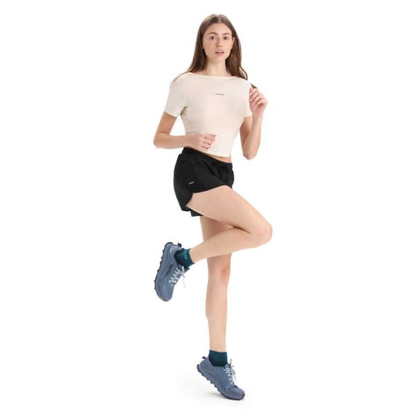 Icebreaker Kortärmad T-shirt Zoneknit™ Scoop Back Beige S Kvinna