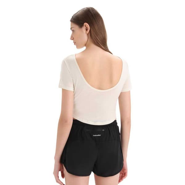 Icebreaker Kortärmad T-shirt Zoneknit™ Scoop Back Beige S Kvinna