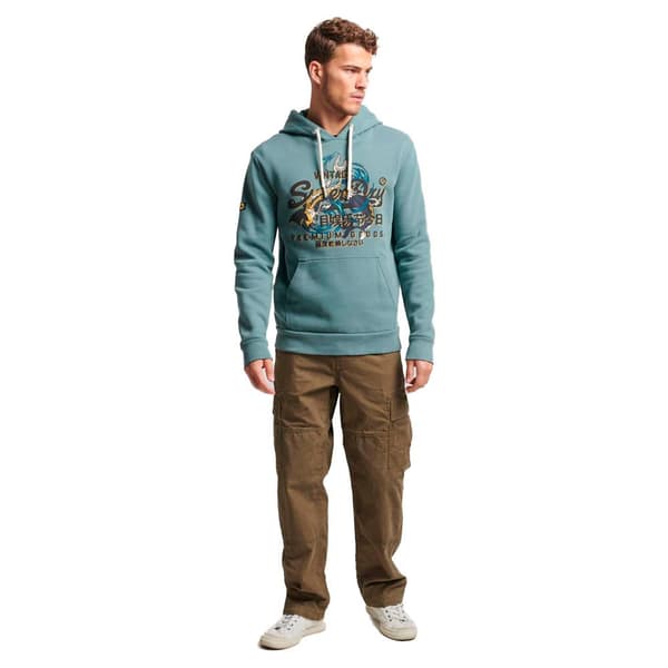 Superdry Luvtröja Japanese Vintage Logo Graphic Blå S Man
