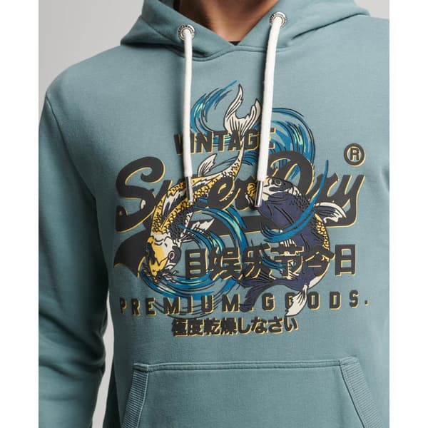 Superdry Luvtröja Japanese Vintage Logo Graphic Blå S Man