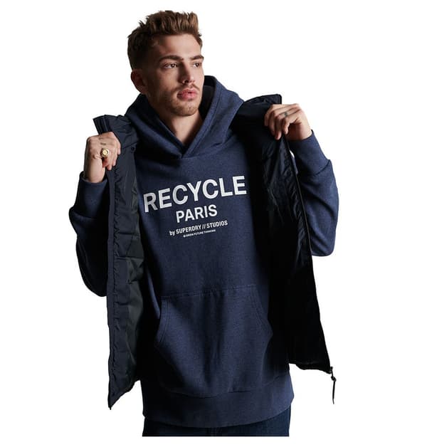 Superdry Luvtröja Studios Rcycl City Blå XS-S Man