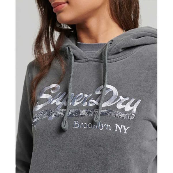 Superdry Huppari Vintage Logo Borough Harmaa 2XS Nainen