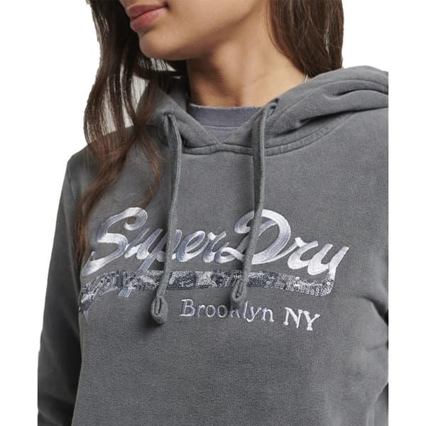 Superdry Huppari Vintage Logo Borough Harmaa 2XS Nainen
